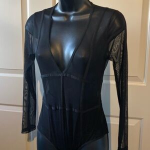 love J Black Sheer Bodysuit
